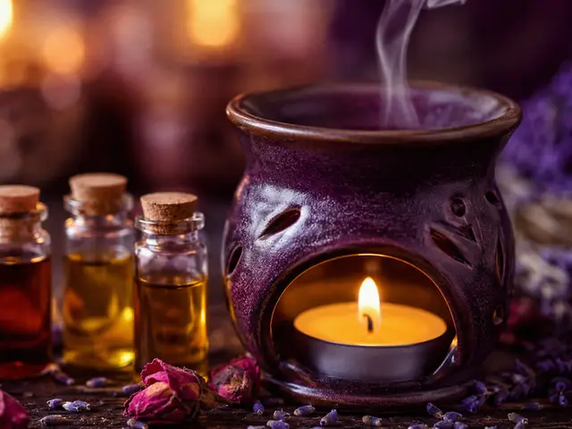 Buhurdanlık ve aromaterapi yağı şişeleri — Taşoluk, Masaj Salonun